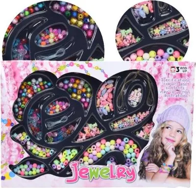 Immagine prodotto di Lolex | Kit creativo per gioielli - 250x250x30mm - 200 pezzi - Gioielli fai da te - Gioielli per bambini