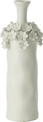 Zdjęcie produktu dla J-Line Wazon Kwiat Yucca Ceramiczny Biały Duży