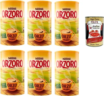 Produktbild von Nestle Orzoro Orzo solubile Instant lösliche Gerste Getreidekaffee kaffee 6x 200gr + Italian Gourmet polpa 400g