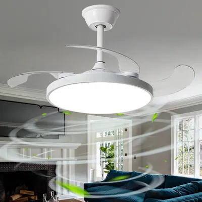 Deckenventilator mit Licht, dimmbar, 6 Stufen, 95 cm, weiß