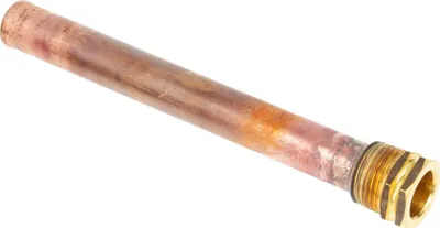 Produktbild von tecuro Tauchhülse G 1/2 Zoll, Länge 150 mm x Ø 14,0 mm, Messinggewinde mit angelöteter Küpferhülse