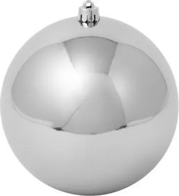 Produktbild von B&S Weihnachtskugel Bruchfest | silber | 20 cm | Kunststoff