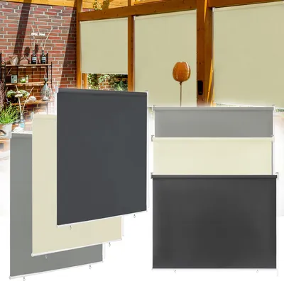 Obrázek produktu pro LZQ 100 x 140 cm Exteriérová roleta Vertikální markýza Venkovní roleta Ochrana před sluncem Balkonová roleta Ochrana před UV zářením Soukromí Roleta Stínící béžová