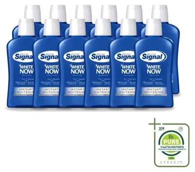 Immagine prodotto di 12 flaconi di collutorio Signal White Now - 0% alcool - 500 ml - confezione grande - 12 pezzi