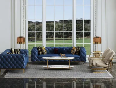 Produktbild von Komplett Set Sofagarnitur 3 2 1 1 Sitzer  Luxus Designer 4tlg. Ledersofa Leder