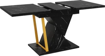 Produktbild von Ausziehbarer Esstisch 110x80x76cm Holz Schwarz Geeignet Fuer Esszimmer Kueche Terrasse Bis 6 Personen sich