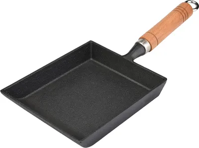Zdjęcie produktu dla Mini patelnia żeliwna do omletów Tamagoyaki z drewnianym uchwytem