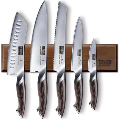 Image de HOSHANHO, ensemble de couteaux de cuisine, 6 pièces, avec support magnétique pour couteaux – Ensemble de couteaux, 6 pièces