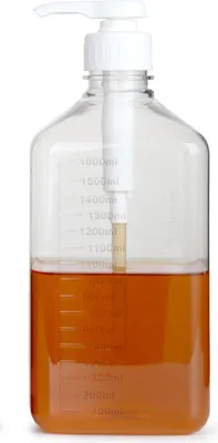 Productafbeelding van 1600 ml eenvoudige pompflessen, leeg, voor siroop, ketchup, sauzen en andere condimenten. Knijpflessen