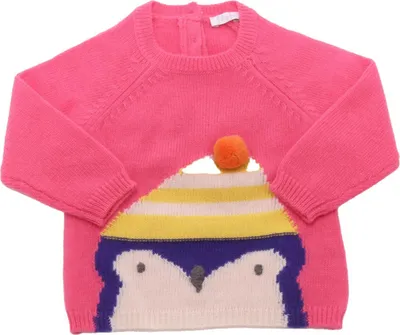 Obrázek produktu pro 3961AL maglione bimba girl IL GUFO dětský vlněný svetr růžový