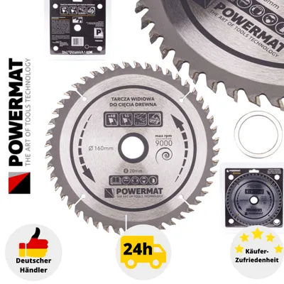 Obrázok produktu pre POWERMAT TDD-160x20x48Z Pilový kotúč na drevo 160x20mm 48Z