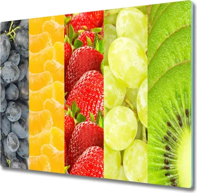 Produktbild von Glas Herdabdeckplatte 60x52 cm Spritzschutz Glasabdeckplatte Schneidebrett Bunte Früchte