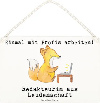 Produktbild von Mr. & Mrs. Panda Schild Redakteurin Leidenschaft DIN A6 - Weiß - Geschenk, Beruf, Spruch, Holzschild, Korrespondent, Lustig, Online, Referentin, kleine aufmerksamkeit