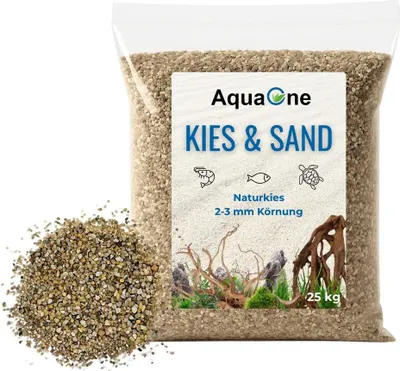 Produktbild von 25 Kg Naturkies beige mittel "" 1-2 mm Bodengrund Aquarium Kies
