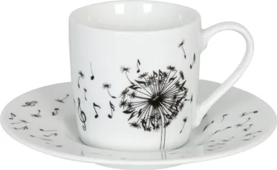 Immagine prodotto di Könitz Espressotasse mit Untertasse Music Dandelion, Kaffeetasse, Espressobecher, Porzellan, 85 ml, 11 5 053 1775