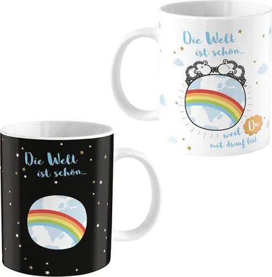 Produktbild von Sheepworld 47060 Zaubertasse Die Welt ist schön, Porzellan, 35 cl, Geschenkbox