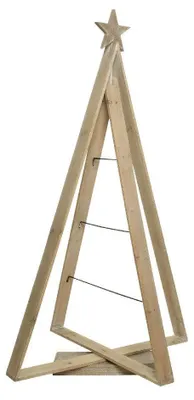 Produktbild von Decoris Weihnachtsbaum Holzdeko mit Metalllinien 114x22x64 cm