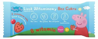 Zdjęcie produktu dla Bezcukrowe witaminowe cukierki truskawkowe – ŚWINKA PEPPA