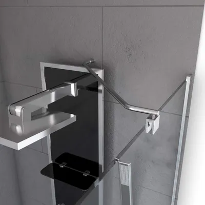 Eckduschstange, silber, für italienische Dusche