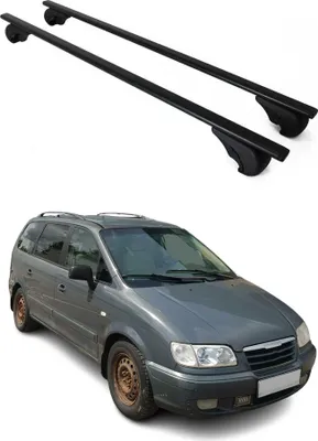 Produktbild von Dachträger Grundtäger für Hyundai Trajet 1999-2008 75kg Metall Schwarz 2 tlg