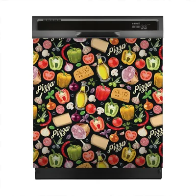 Produktbild von Aufkleber sticker 60x60 cm Dekorative folie Spülmaschine - Zutaten für Pizza