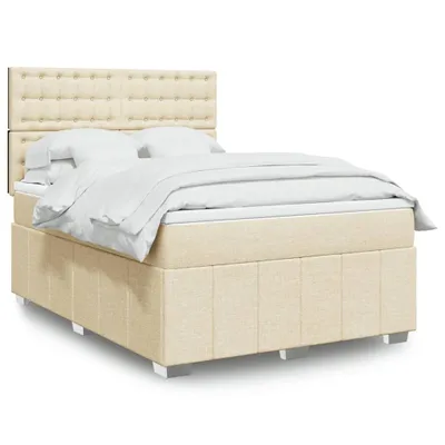 Produktbild von Boxspringbett mit Matratze Creme 140x200 cm Stoff 3291710