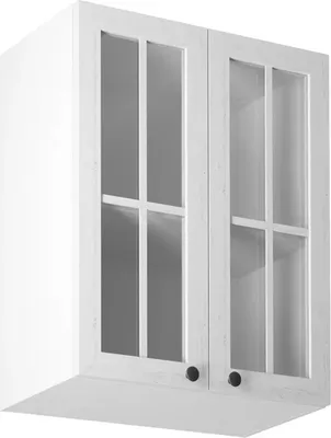Produktbild von Küchenglasschrank 60 cm küche Küchenschrank mit 2 Türen, Provence G60S Weiß/Matt