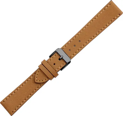 Produktbild von Herzog Vegan Klassik Uhrenarmband Apfelfaser braun Verlauf glatt , Schließe:Schwarz, Anstoß:22 mm