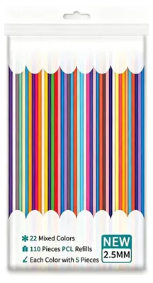 PCL Filament Set 110 Stück, 22 Farben, 2,5 mm, 15 cm, für 3D-Stift