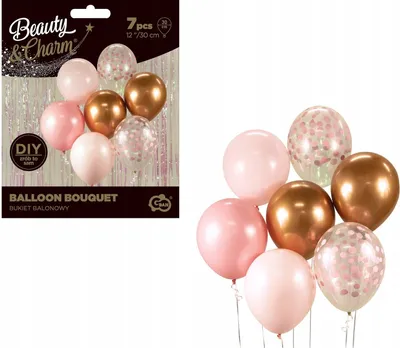 Obrázek produktu pro B&C růžová a měděná balónková kytice 7ks 12" Godan