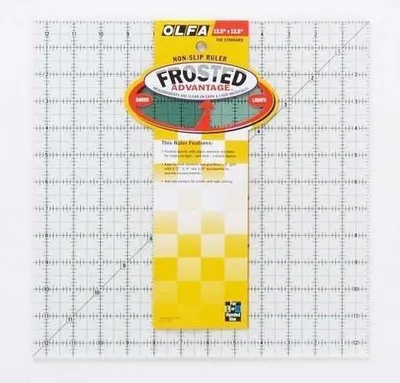 Produktbild von Olfa Patchworklineal mit Maßeinteilung in inch in verschiedenen Ausführungen : 12,5 x 12,5 inch Linealgrößen: 12,5 x 12,5 inch