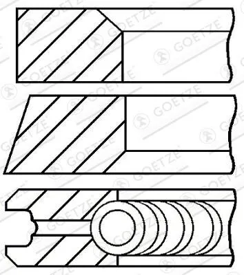 Produktbild von GOETZE ENGINE 08-104107-00 Kolbenringsatz Kolbenringe für RENAULT CLIO II (BB0/1/2, CB0/1/2) TWINGO I (C06) KANGOO (KC0/1) KANGOO Express (FC0/1)
