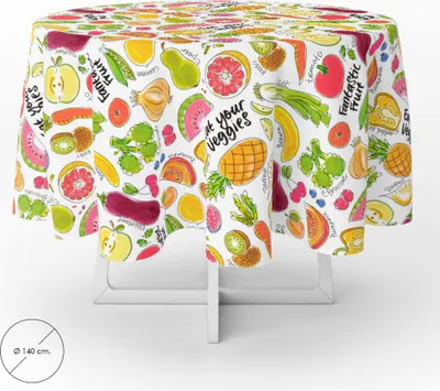 Produktbild von Mantel Hule Redondo Ø 140 cm. Frutas Fantasia