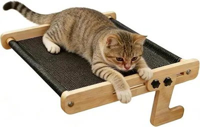 Productafbeelding van Kat Raamzitplek - Kattenhangmat Vensterbed - Huisdier Ontspanning - Stevige Houten Structuur - 43.5x39x16cm - Niet gespecificeerd