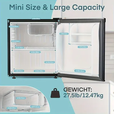 Image de Mini-réfrigérateur - Réfrigérateur compact - Réfrigérateur de table - Glacière - Petit réfrigérateur - Capacité de 46 litres - Fonctionnement très silencieux (42 dB)
