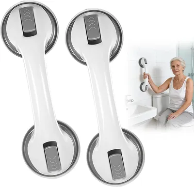 Image de 2 poignées de douche avec ventouses pour plus de sécurité