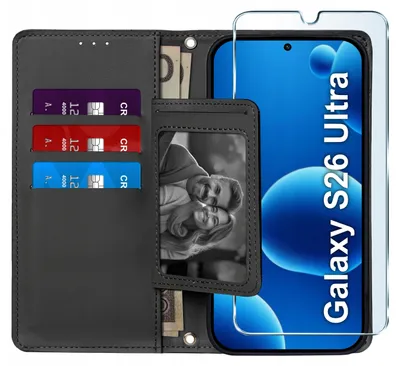 Immagine prodotto di Custodia con patta per Samsung S26 Ultra Chiusura magnetica + VETRO 9H