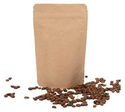 Produktbild von Standbodenbeutel Kraft 14.9x8.9x23.2cm 225 Gramm mit Ventil (100 Stück) [ZBGM7K]