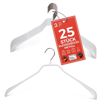 Produktbild von MAWA Metallbügel, 10er-Set, 46 cm, Weiß, robust & drehbar für Blazer & Co.