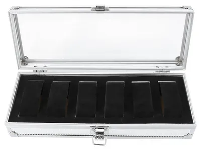 Imagen del producto de Solidchoice: Caja de aluminio para relojes con 6/12 compartimentos para joyería