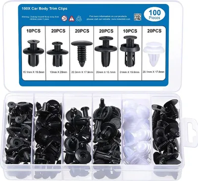 Produktbild von MMOBIEL 100-teiliges Clip-Set für Befestigungsnieten für Auto-Verkleidung, Stoßstangen