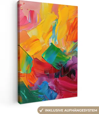 Obrázek produktu pro OneMillionCanvasses® - Obrazy na plátně - Abstraktní - Malba - Moderní - Barevné, Fototapeta, Nástěnné dekorace Obývací pokoj, 40x60cm