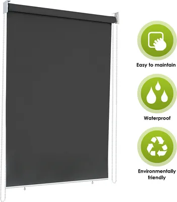 Produktbild von EINFEBEN Senkrechtmarkise 140 x 240cm Balkonmarkise Sonnenschutz, UV-bestaendige Vertikalmarkise, Windschut und Sichtschutz, aus Metall und Polyester,Anthrazit