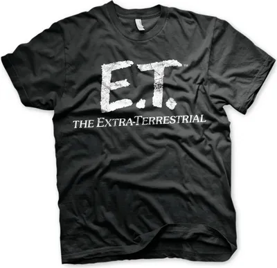 Produktbild von E.T. Extra-Terrestrial Distressed Logo T-Shirt - Small - Black