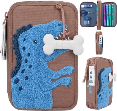 Produktbild von Dino World 2-Fach Federtasche Braun DINO MINI