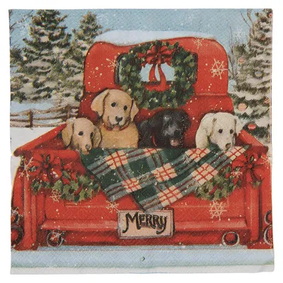 Produktbild von Clayre & Eef Servietten Papier 20er Set 33x33 cm Rot Papier