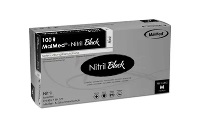Produktbild von Nitrilhandschuhe 'Nitril Black', puderfrei, 100 Stück Gr. M