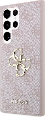 Produktbild von Guess, Schutzhülle für Galaxy S23 Ultra mit elegantem 4G-Muster, Rosa