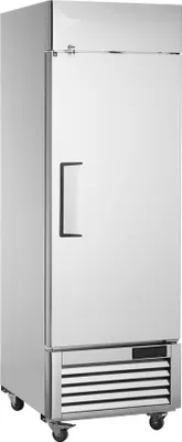 Produktbild von Gewerbekühlschrank 570 L - Einzeltür Kühlschrank aus Edelstahl - automatischer Abtau-Kühlschrank - 3 Ablagen - Temperaturregelung von -2 bis +8 °C - mit 4 Rädern