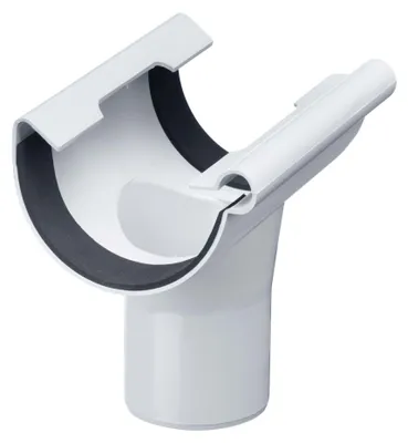 Produktbild von INEFA Ablaufstutzen halbrund, PVC NW125/DN100 Weiß Einhangstutzen Dachrinnenzubehör, einfache Steckmontage, Germany